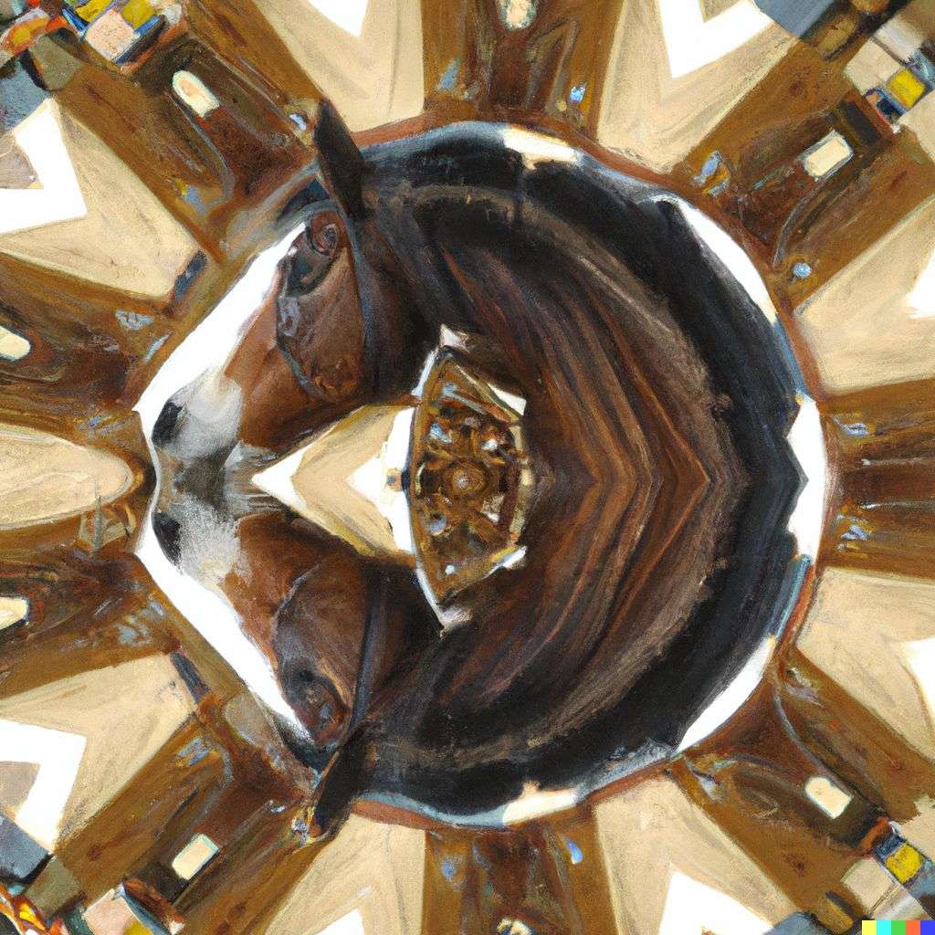 a horse as viewed through a kaleidoscope
